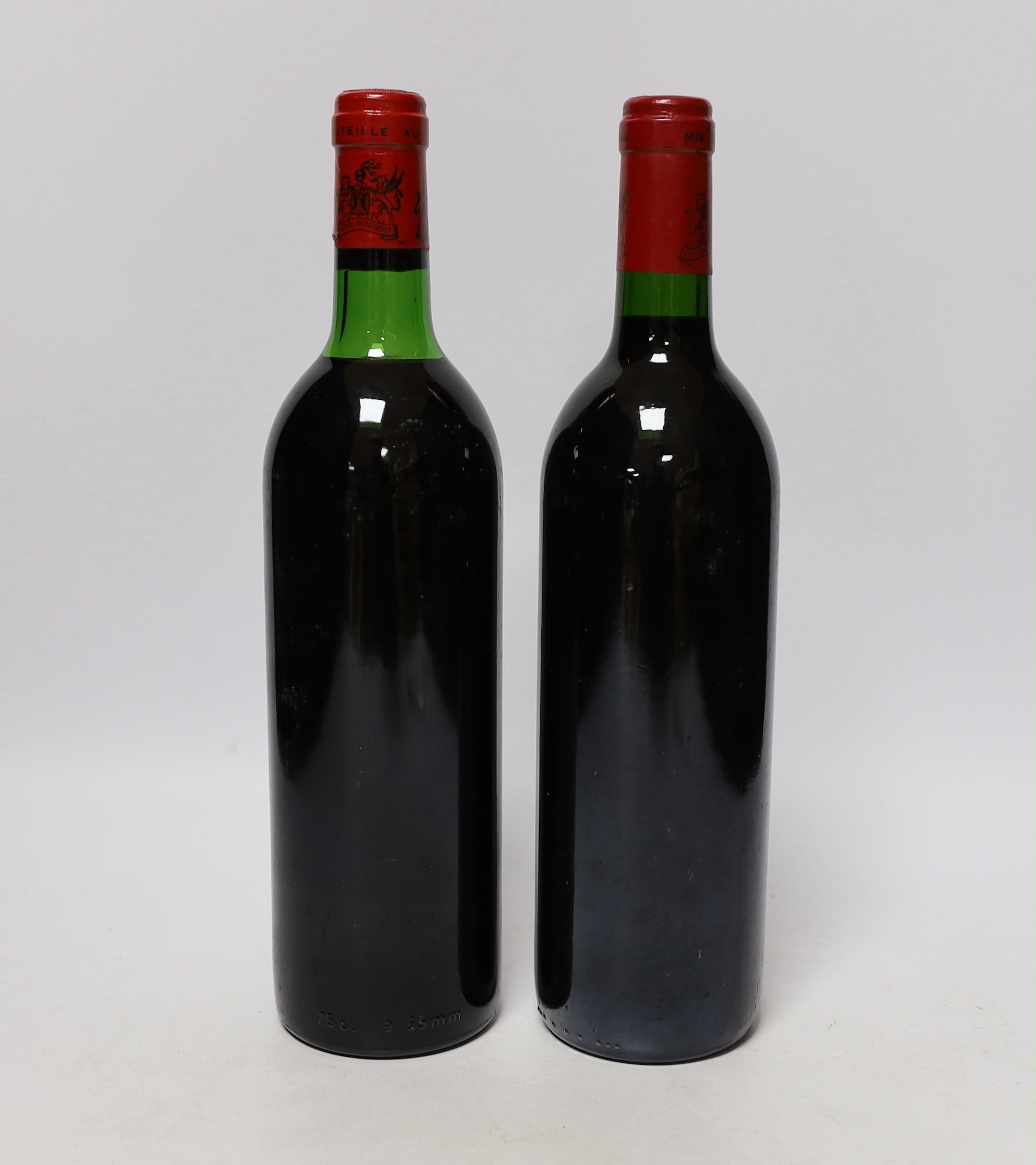 Two bottles of Chateau Montrose, Saint Estephe, 1982 and 1992, red wine